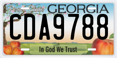 GA license plate CDA9788