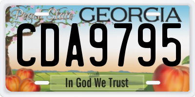 GA license plate CDA9795