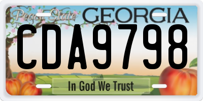 GA license plate CDA9798