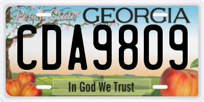 GA license plate CDA9809