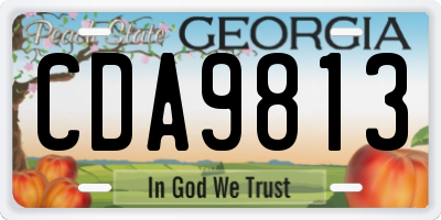 GA license plate CDA9813
