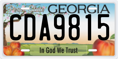 GA license plate CDA9815
