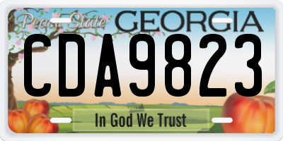 GA license plate CDA9823