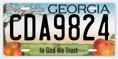 GA license plate CDA9824