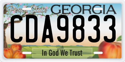 GA license plate CDA9833
