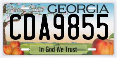 GA license plate CDA9855