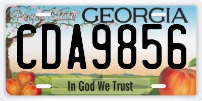 GA license plate CDA9856