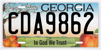GA license plate CDA9862