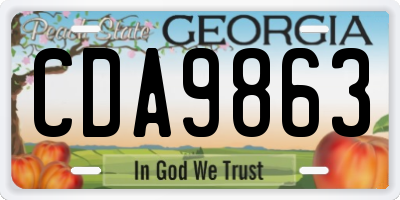 GA license plate CDA9863