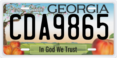 GA license plate CDA9865