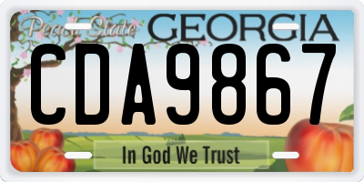 GA license plate CDA9867