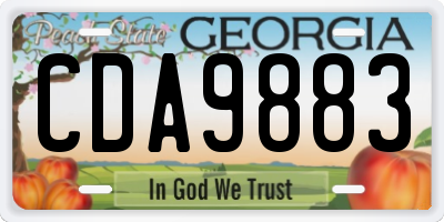 GA license plate CDA9883