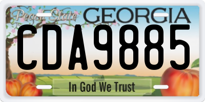 GA license plate CDA9885