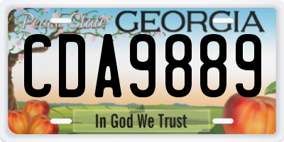GA license plate CDA9889