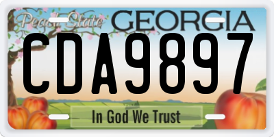 GA license plate CDA9897