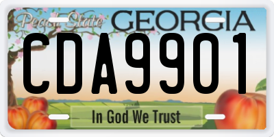 GA license plate CDA9901