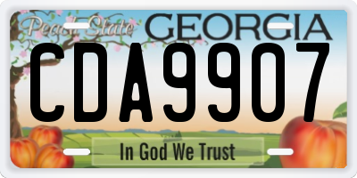 GA license plate CDA9907