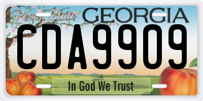 GA license plate CDA9909