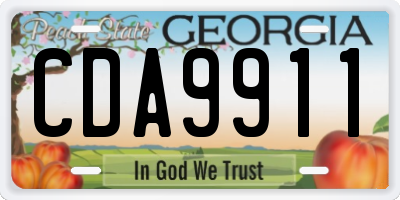 GA license plate CDA9911