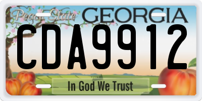 GA license plate CDA9912