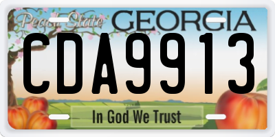 GA license plate CDA9913