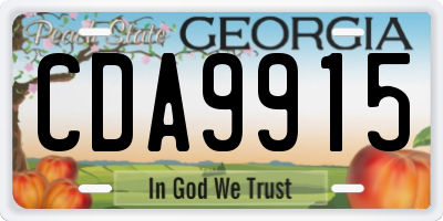 GA license plate CDA9915