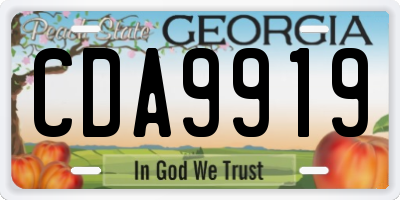 GA license plate CDA9919