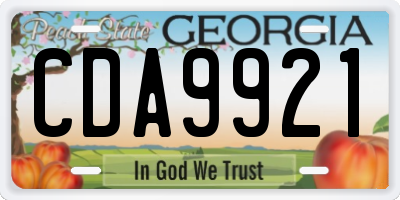 GA license plate CDA9921