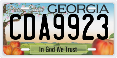 GA license plate CDA9923