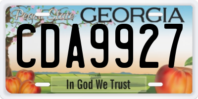 GA license plate CDA9927