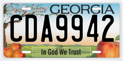 GA license plate CDA9942