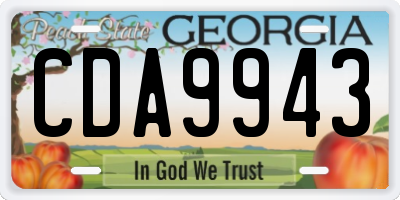 GA license plate CDA9943