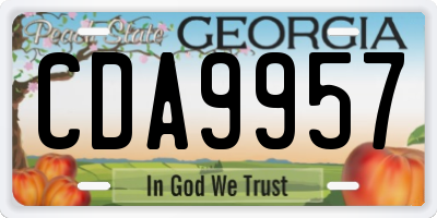 GA license plate CDA9957