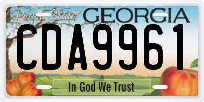 GA license plate CDA9961