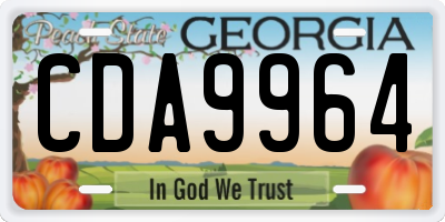 GA license plate CDA9964