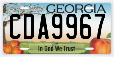 GA license plate CDA9967