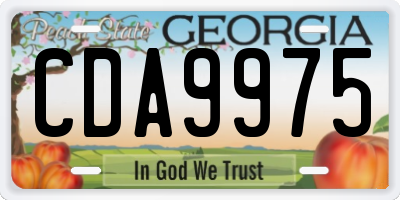 GA license plate CDA9975