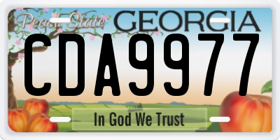 GA license plate CDA9977