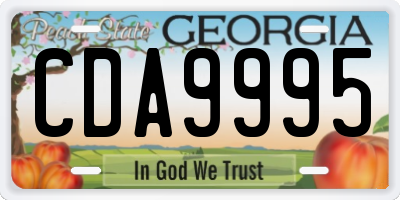 GA license plate CDA9995