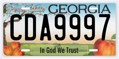 GA license plate CDA9997