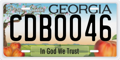 GA license plate CDB0046