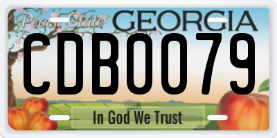 GA license plate CDB0079