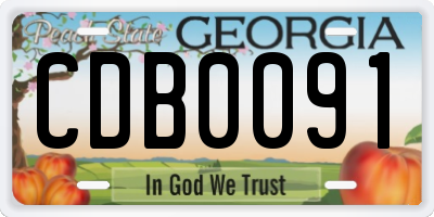 GA license plate CDB0091