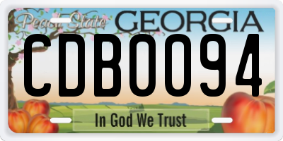 GA license plate CDB0094