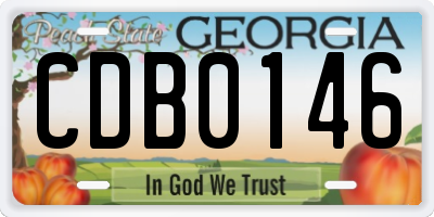 GA license plate CDB0146