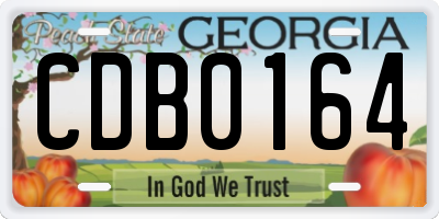 GA license plate CDB0164