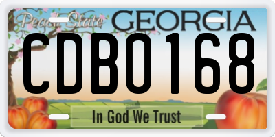 GA license plate CDB0168