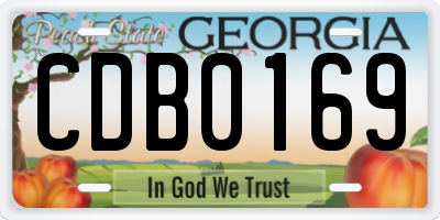 GA license plate CDB0169