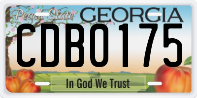 GA license plate CDB0175