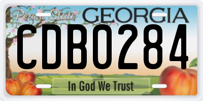 GA license plate CDB0284